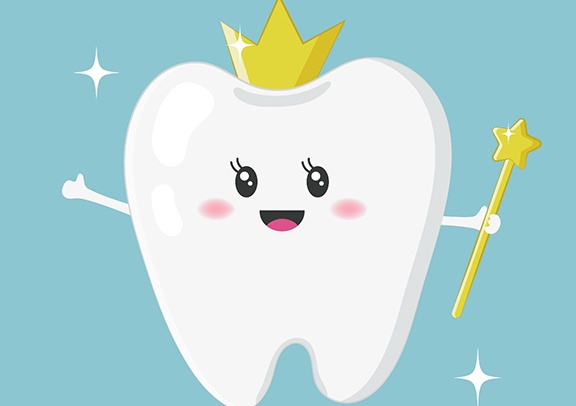 cartoon of Dental crowns in Virginia Beach 