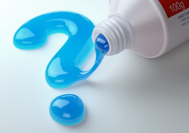Toothpaste creating a question mark