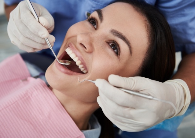 Patient receiving root canal treatment