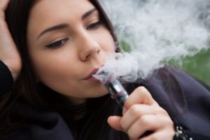 woman vaping smoking