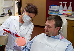 man at dental cleaning