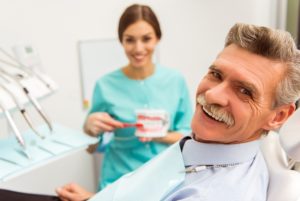 Older man at dentist